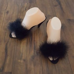 Frederick's of Hollywood - Feather Slip-on Heels